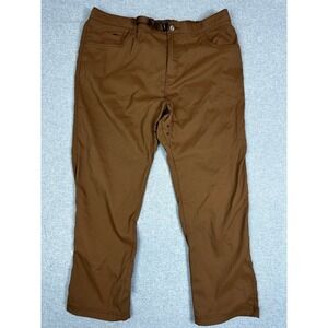 Prana Zion Pants Mens XXL Brown Hiking Stretch Belted Outdoor Cargo